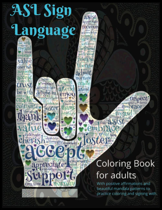 ASL Libro para Colorear: 50 Páginas de Lenguaje de Señas Americano
