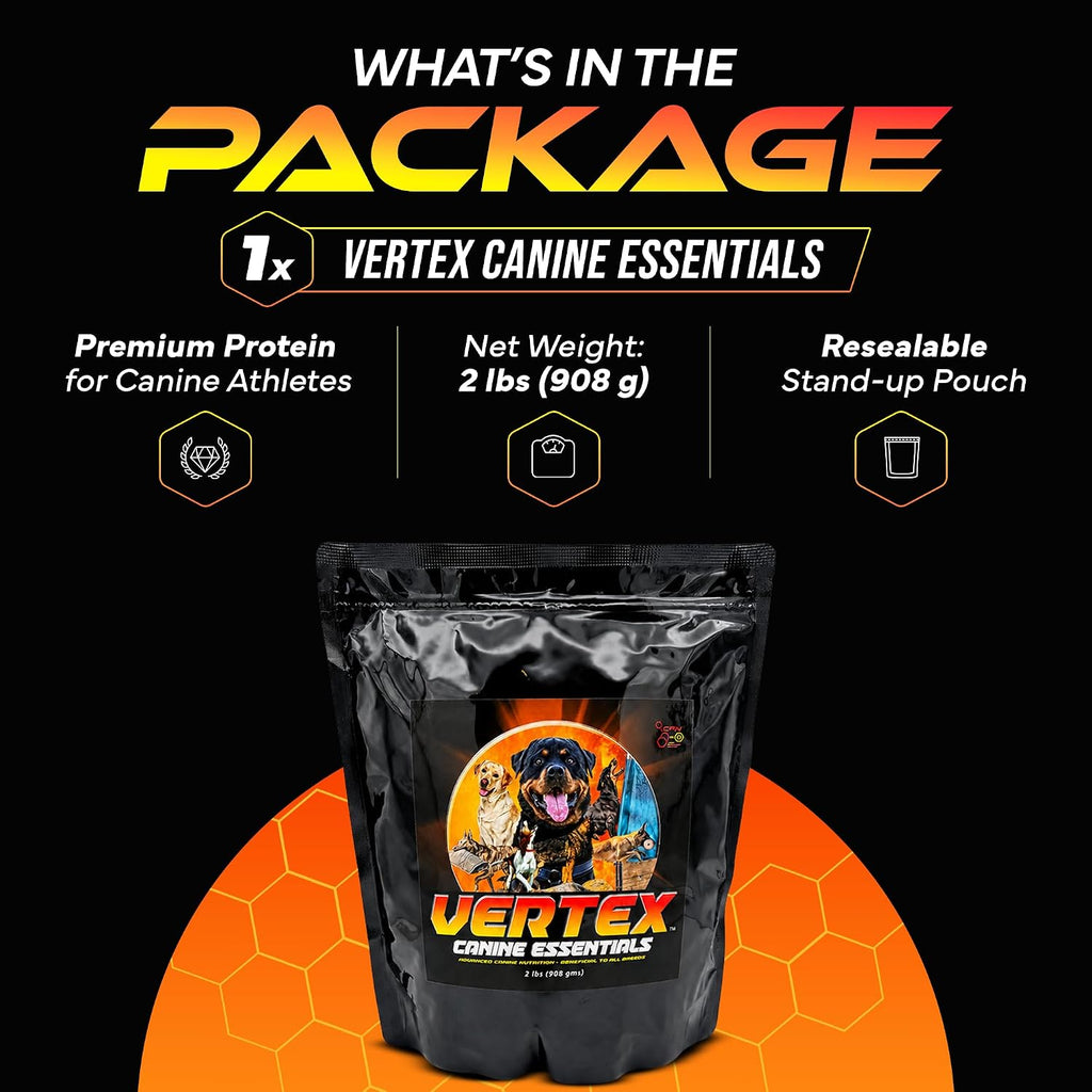 Vertex Canine Essentials – Suplemento de Alto Rendimiento para Perros – Proteína de Hígado, Suero y Huevo – 907 g