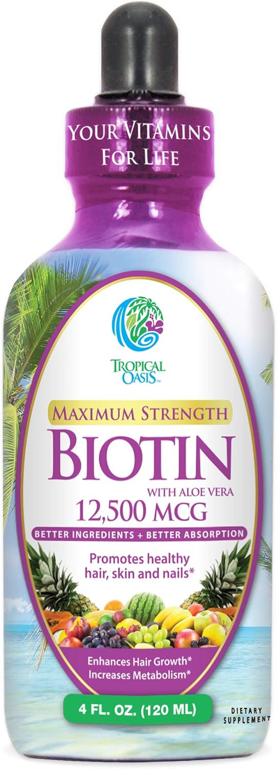 Tropical Oasis Biotina Líquida 12.500 mcg - Gotas de Alta Concentración