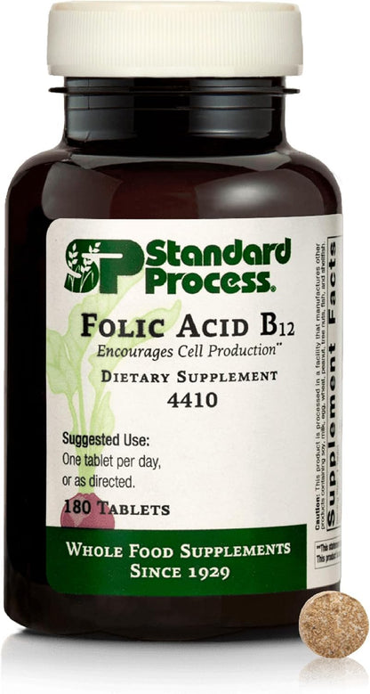 Standard Process Inc. Folic Acid B12-180 – Apoyo al desarrollo saludable del sistema nervioso. – Image 1