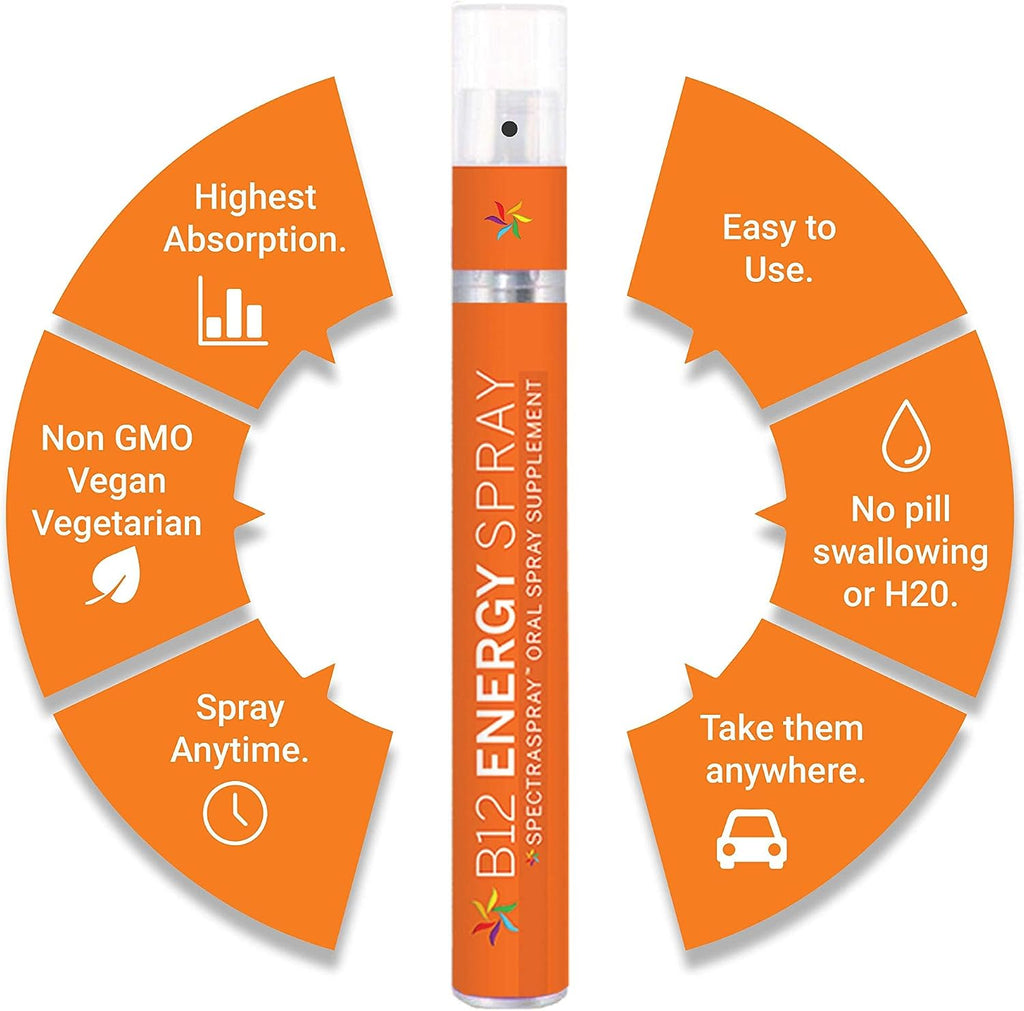 Vitamina B12 en Spray 500 mcg - Metilcobalamina - Vegano - 30 Días