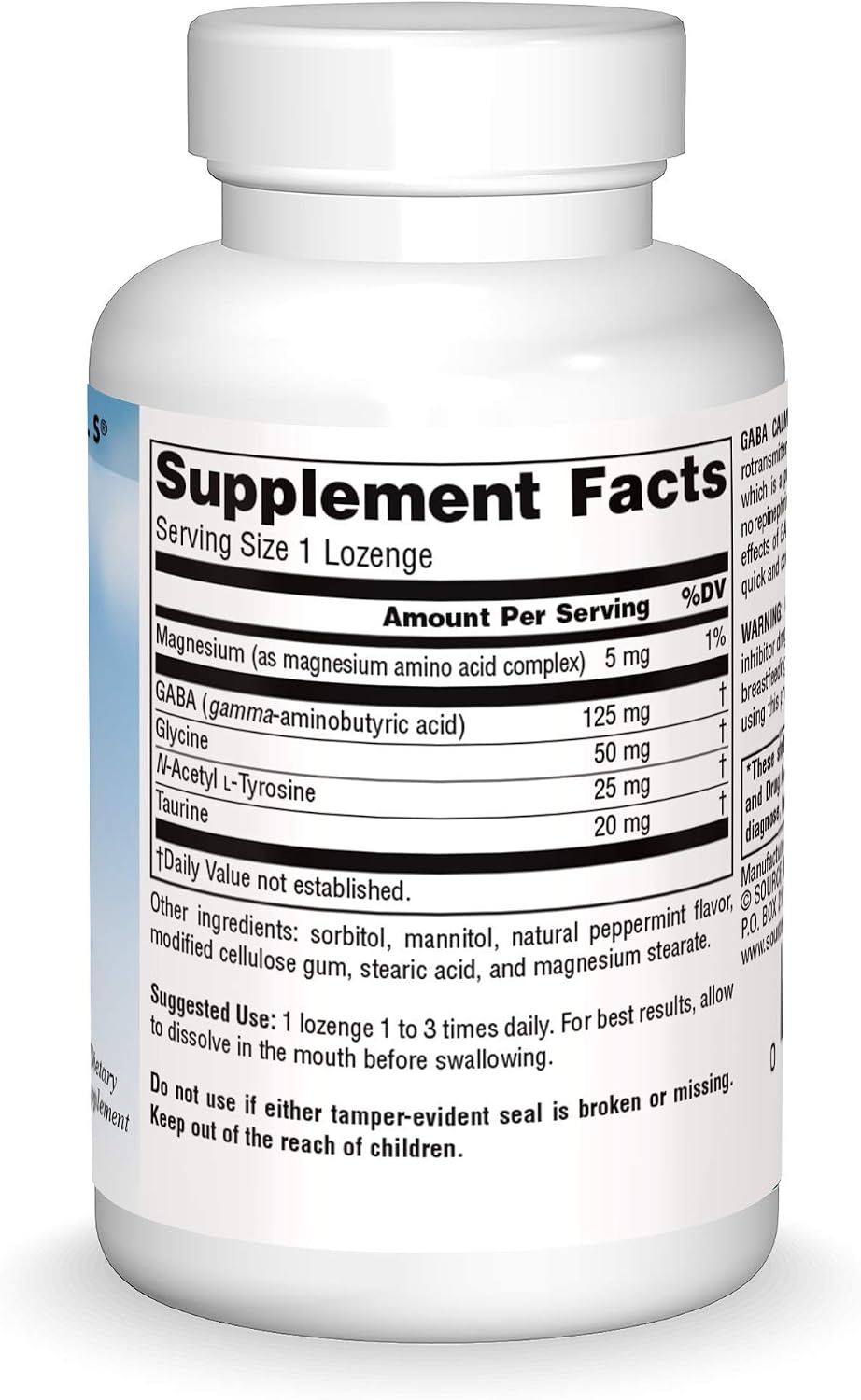 Source Naturals Serene Science GABA Calm – Pastillas de menta de disolución rápida, 30 unidades
