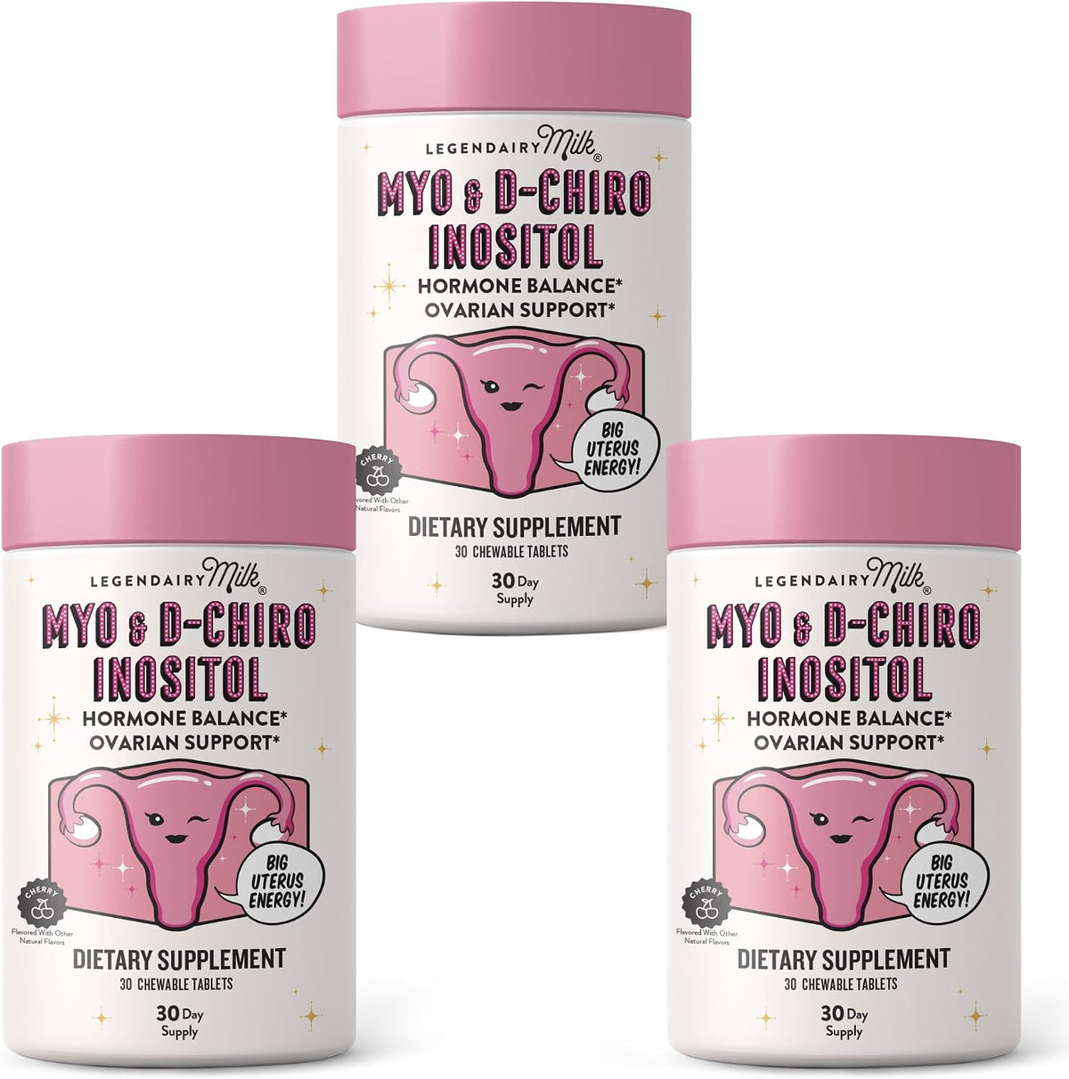 Legendairy Milk Myo Inositol and D Chiro Inositol Supplement for Women, 40:1 Ratio, Sugar Free Vegan Chewable Tablets, – Image 1
