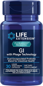 Life Extension FLORASSIST GI with Phage Technology - Probiótico Digestivo, 90 Cápsulas Vegetales