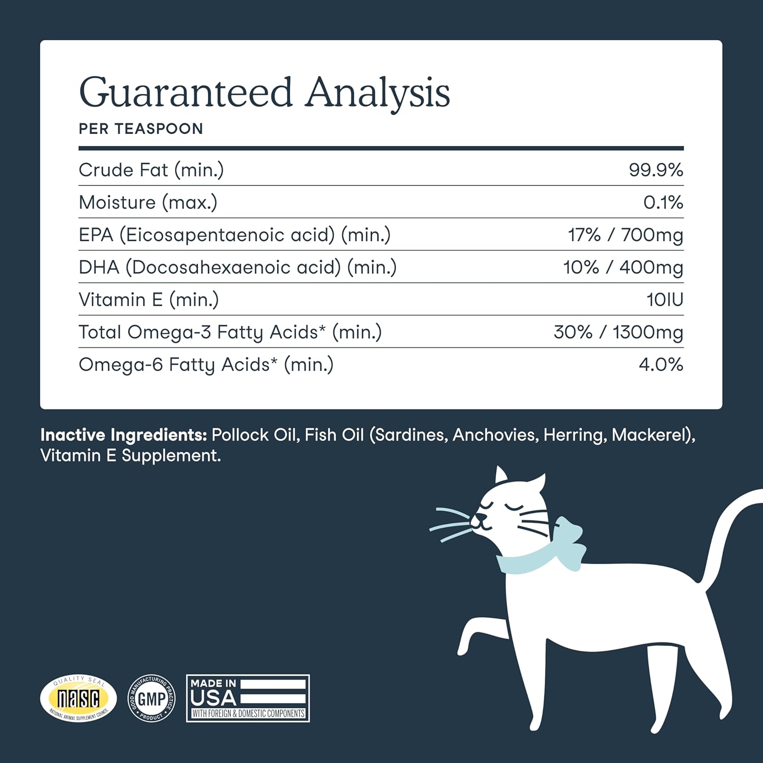 Fera Pets Aceite de Pescado Líquido - Omega 3 para Perros y Gatos, 473 ml