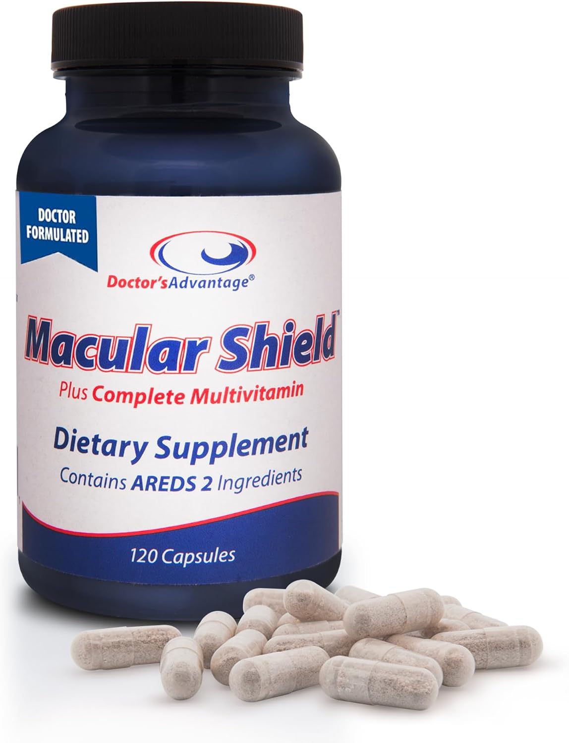 Doctor’s Advantage Macular Shield Eye Vitamins Plus Multivitamin – 120 Cápsulas, Suministro para 30 Días – Luteína y Zeaxantina con Ingredientes AREDS 2 y Complejo Multivitamínico Completo