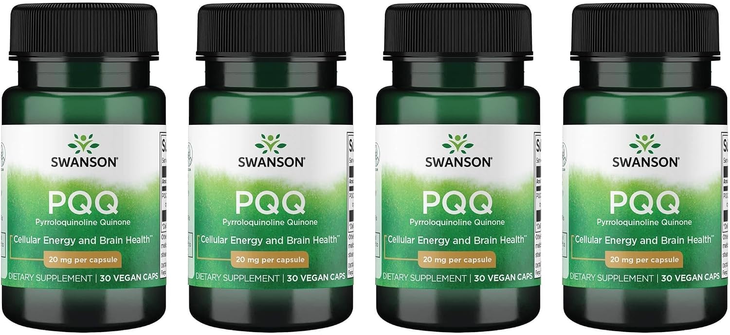 Swanson PQQ 20 mg 30 Cápsulas Vegetales (Paquete de 3)