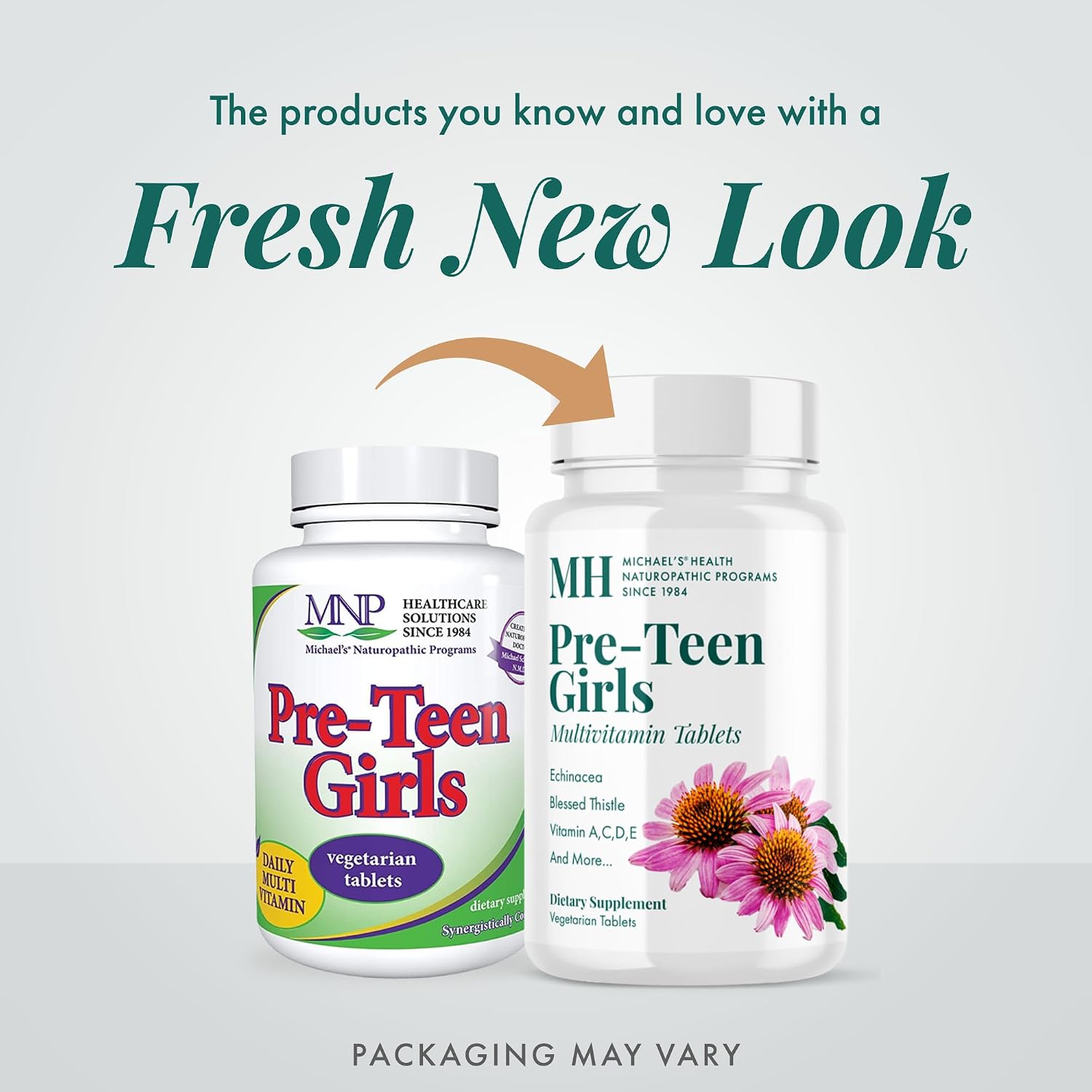 Michael's Health Naturopathic Programs Pre-Teen Girls - 60 Comprimidos Vegetarianos - Multivitamínico Diario para Crecimiento y Desarrollo Saludable - Kosher - 30 Dosis