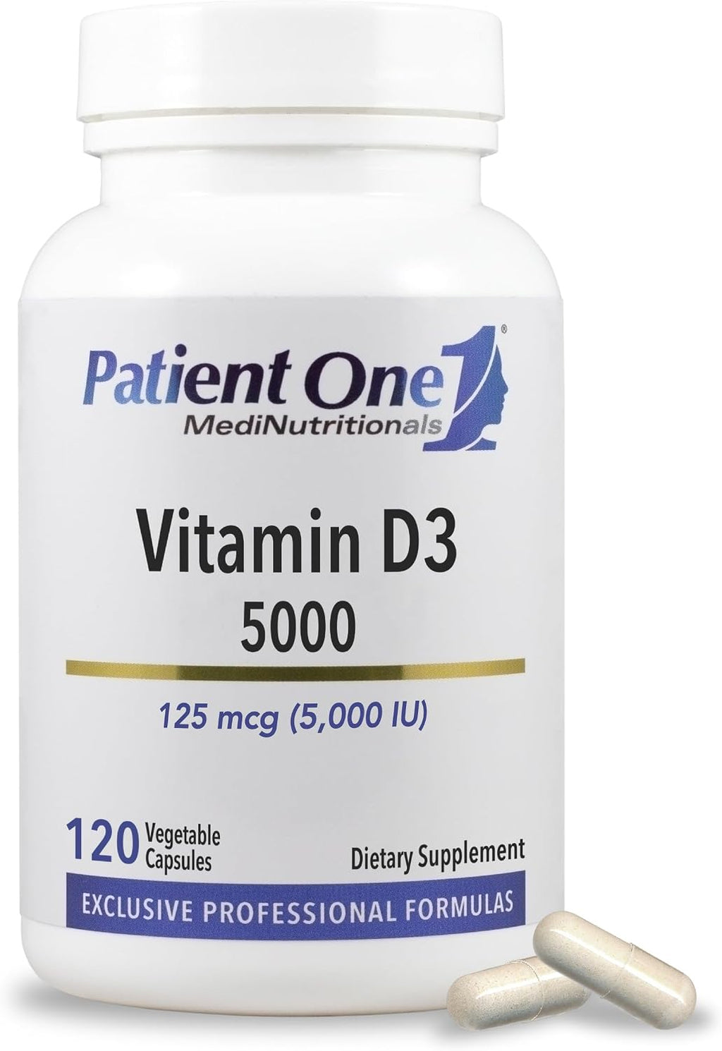Patient One Vitamina D3 5.000 UI – 120 Cápsulas (Pack de 2)