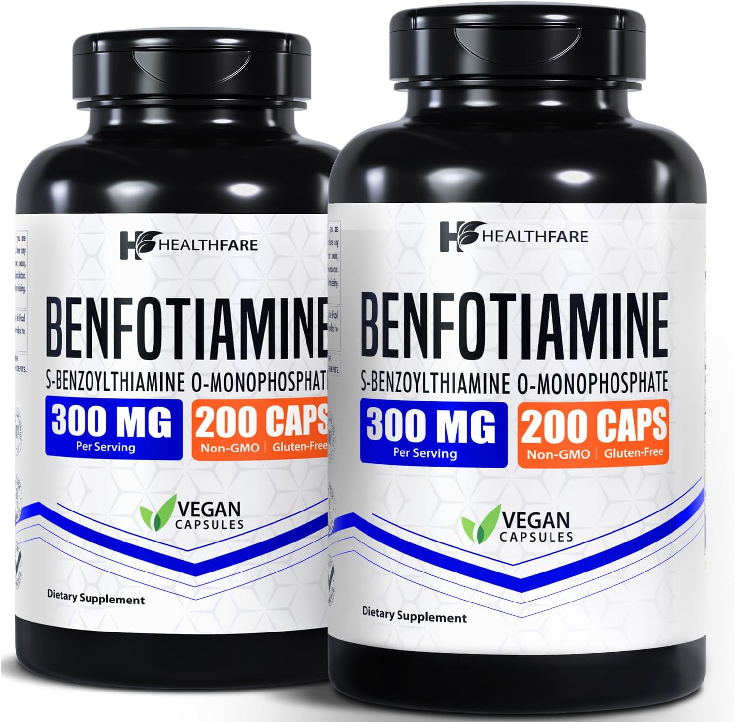 Healthfare Benfotiamina 300 mg | 200 Cápsulas Veganas | Absorción Mejorada
