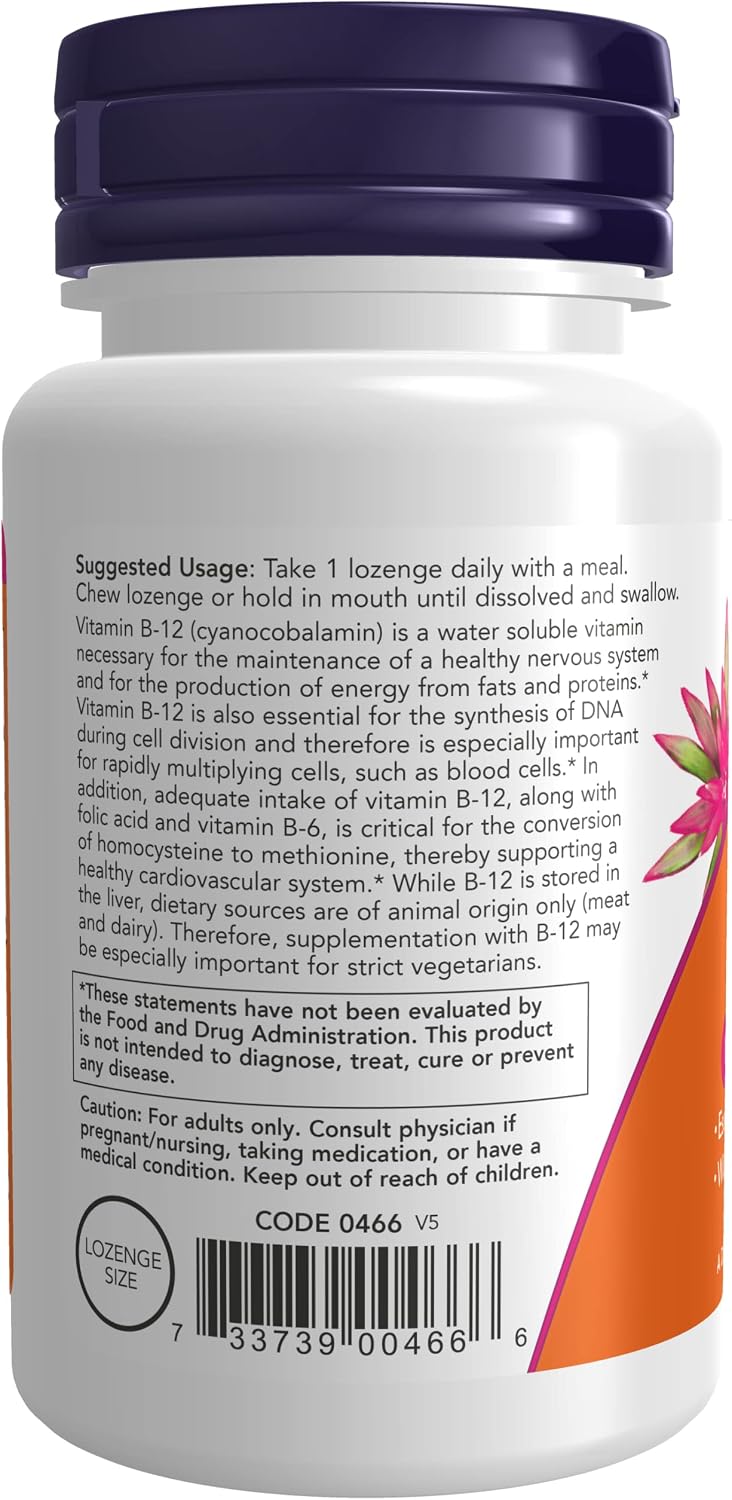 NOW B-12 1000 mcg, 100 Comprimidos Sublinguales (Pack de 3)