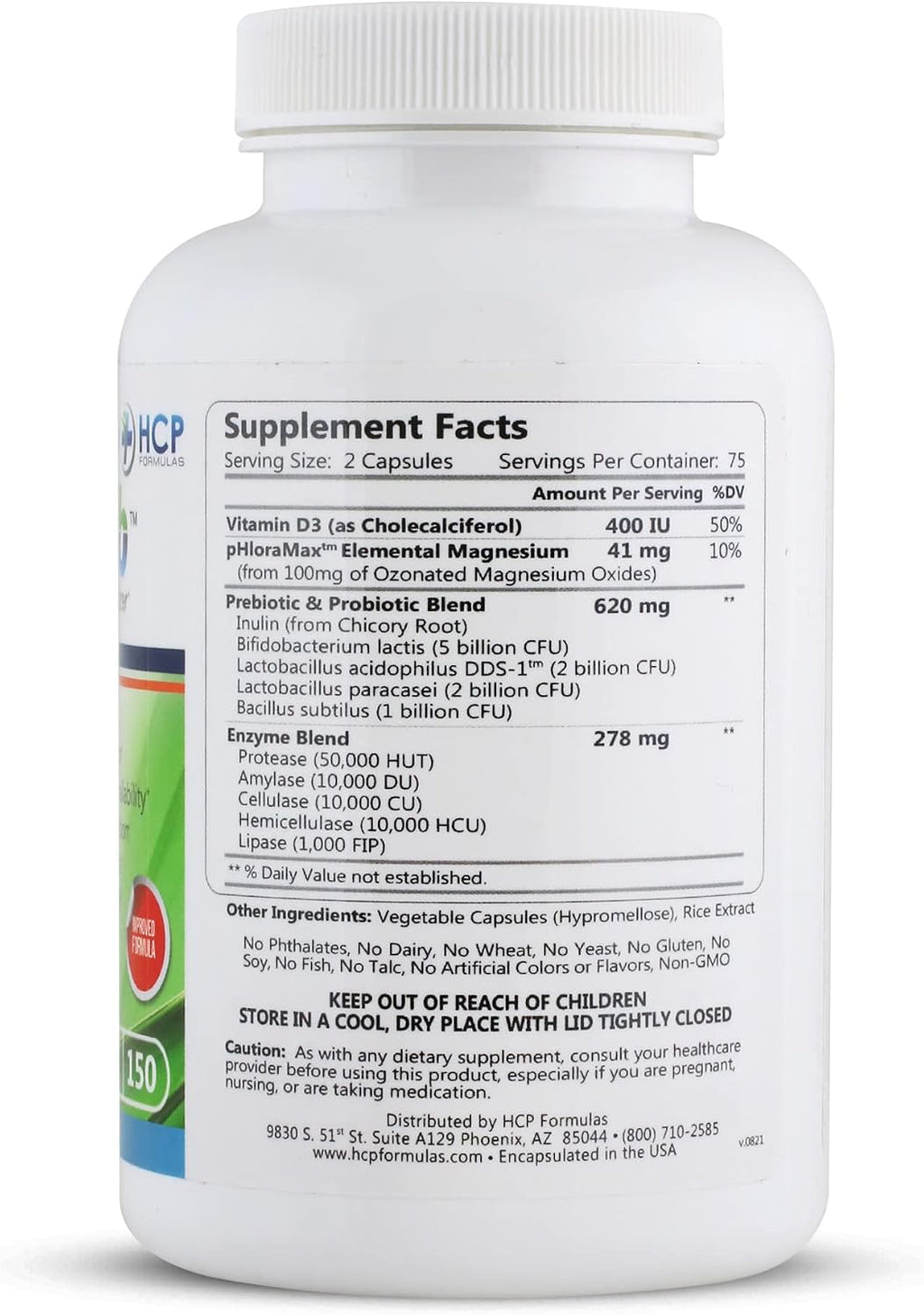Abzorb - Optimizador de Vitaminas y Nutrientes - Enzimas Digestivas, Probióticos y Complejo de Óxido de Magnesio - 150 Cápsulas