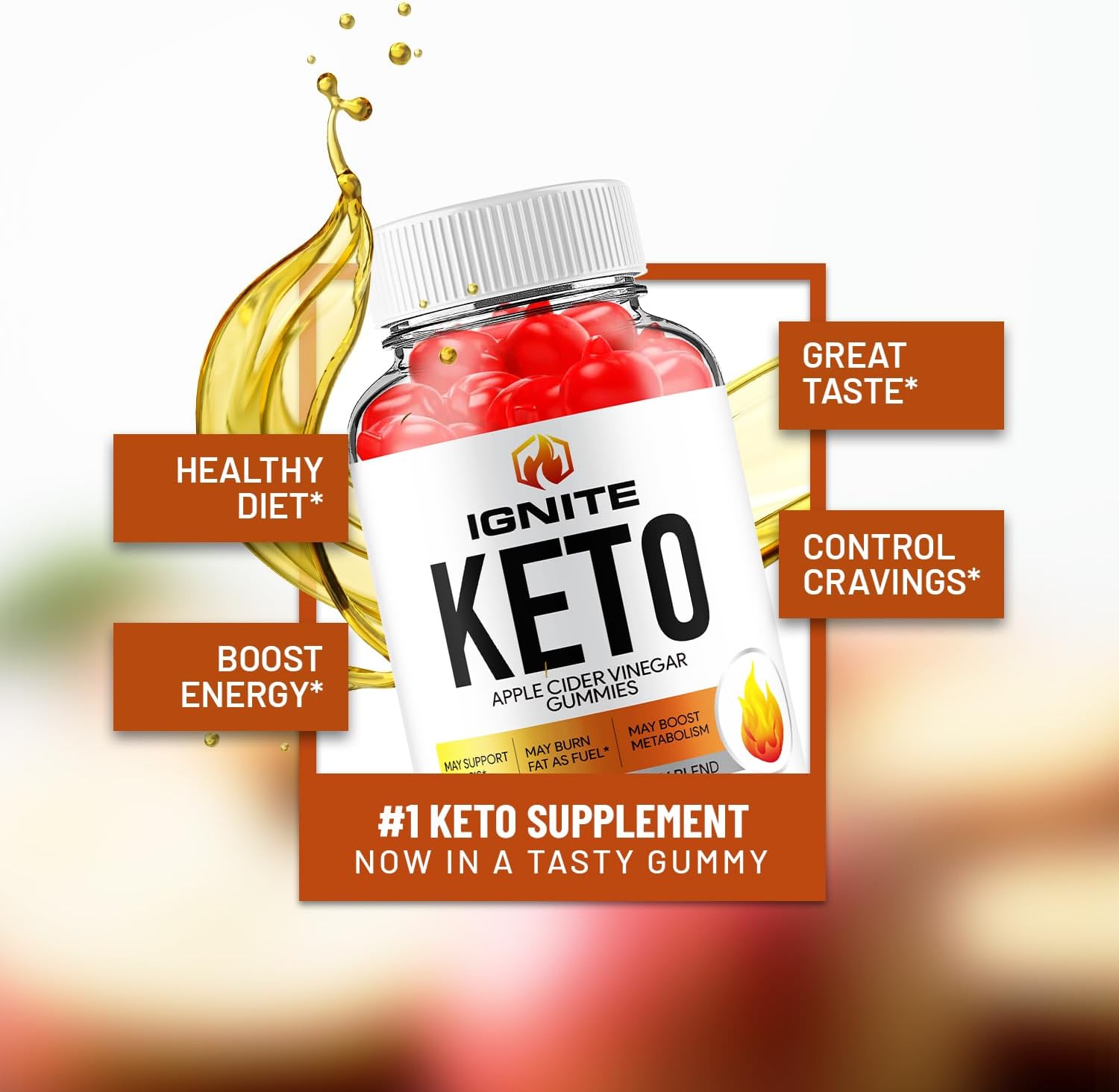 Ignite Keto ACV Gummies - Fórmula Avanzada con Vinagre de Manzana, B12, Remolacha y Granada (60 Gominolas)