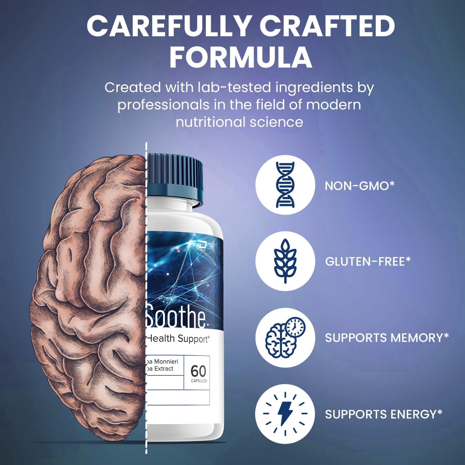 SciatiSoothe Suplemento Cerebral - Fórmula Natural - 300 Cápsulas (5 Envases)