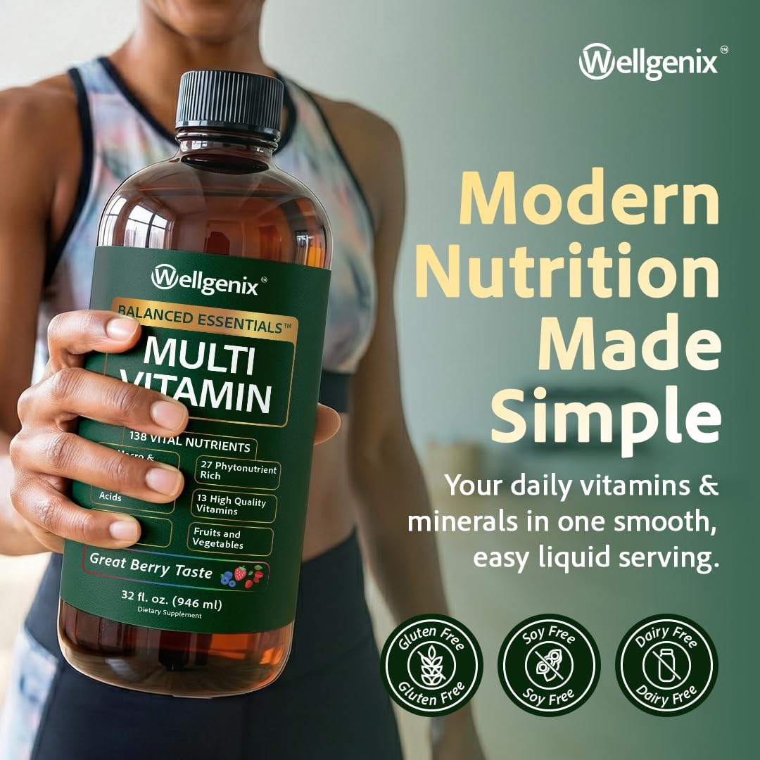 Wellgenix Balanced Essentials Multivitamínico Líquido con Minerales, 946 ml (32 fl oz)