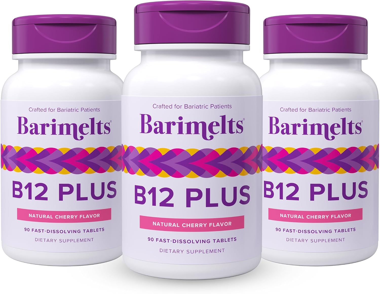 BariMelts Vitamin B12 Plus, 90 Comprimidos de Disolución Rápida (Suministro para 3 Meses)