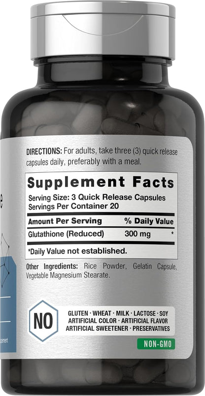 Horbäach Glutathione 300 mg | 60 Cápsulas | No Transgénico y Sin Gluten – Image 2