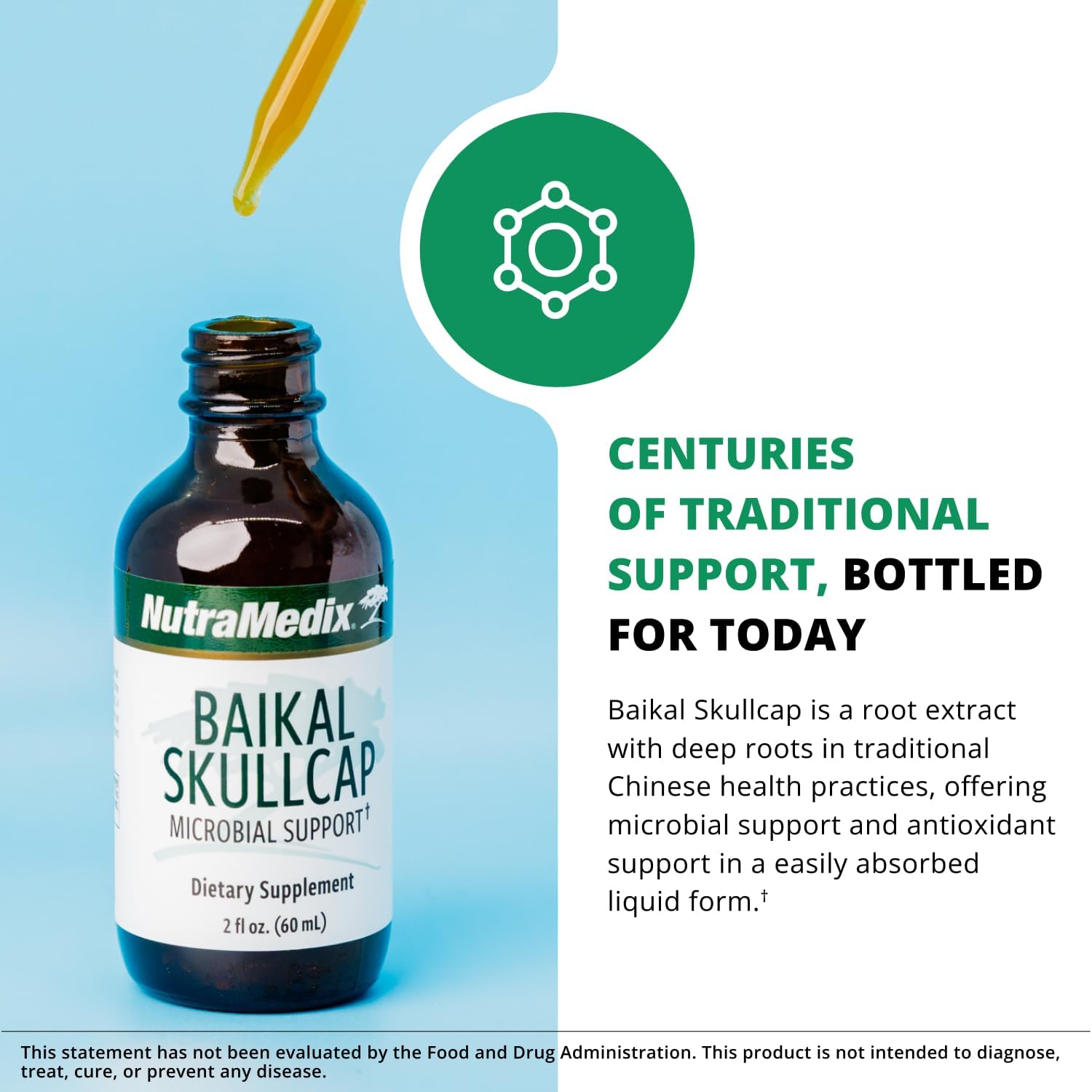 NutraMedix Tintura de Escutelaria Baicalensis - Apoyo Inmunitario y Cardiovascular (60 ml)