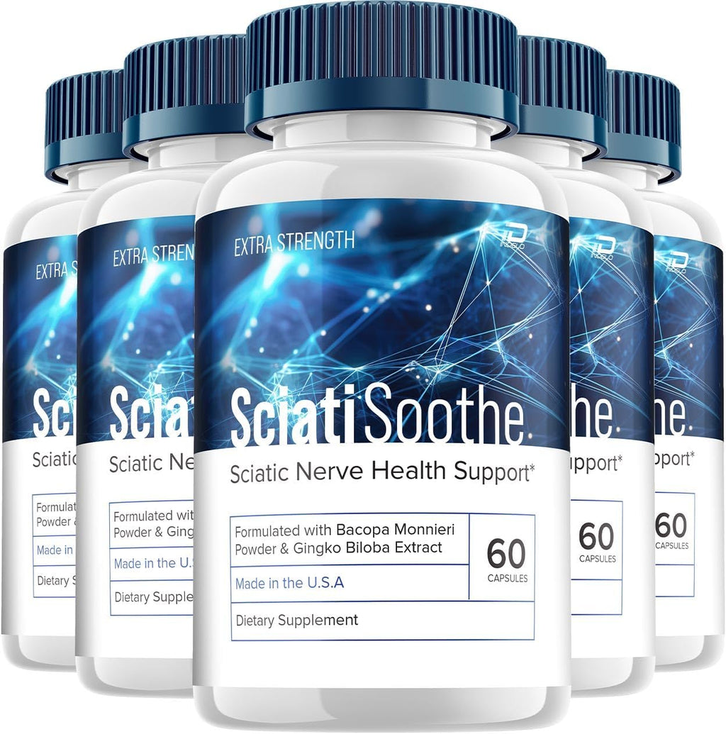 SciatiSoothe Suplemento Cerebral - Fórmula Natural - 300 Cápsulas (5 Envases)