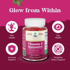 Natures Craft Gominolas de Vitamina E 400 UI - Suplemento para el Cuidado de la Piel, Apoyo Inmune y Protección Celular - 90 Gominolas