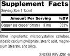 Source Naturals Cobre 3 mg - 60 Comprimidos