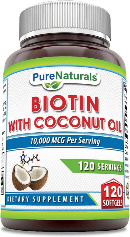 Pure Naturals Biotin 10000 mcg con Aceite de – La biotina contribuye al metabolismo energético normal. – Image 1
