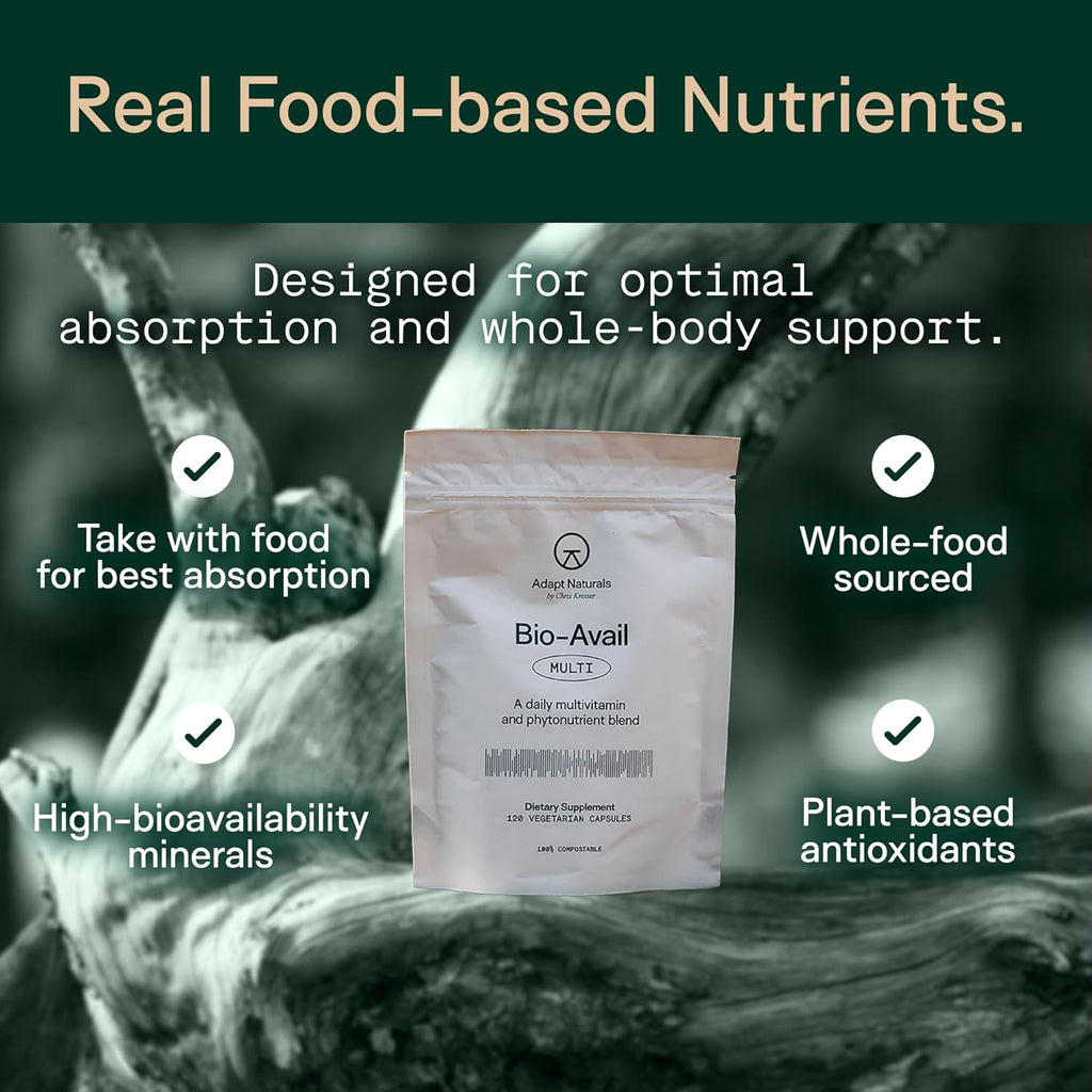 Adapt Naturals Multivitamínico para Mujeres y Hombres, Biodisponible, Fácil Absorción, con Biotina, Niacina, Vitamina A, B, C, D, E, K1, Zinc y Magnesio - Apoyo Inmunitario - 30 Días