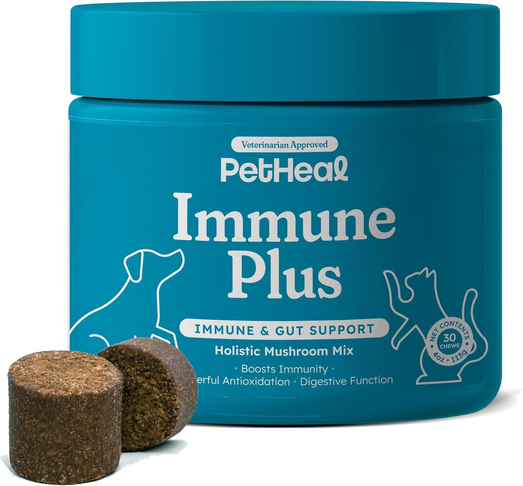 PetHeal Immune Plus Chews para Perros - Suplemento Inmune Natural - 30 Masticables Sabor Cerdo