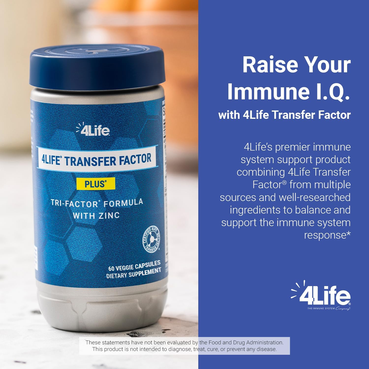 4Life Transfer Factor Plus Zinc – Apoyo Inmunológico con Hongos, 60 Cápsulas