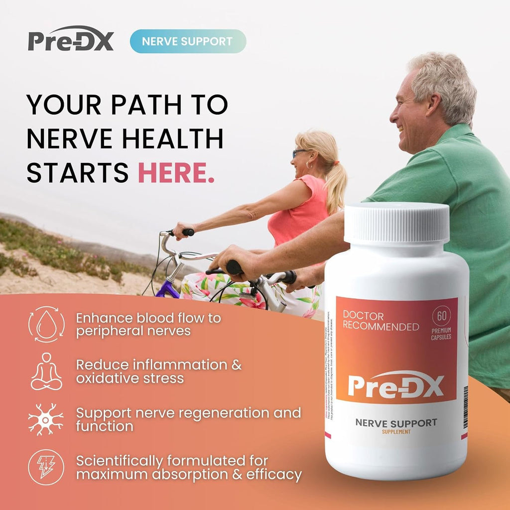 Pre-DX Nerve Support - Multivitamínico Avanzado con L-Metilfolato y Complejo B - 60 Cápsulas