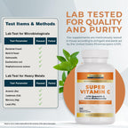 Nature's Lab Gold Super Vitamina C 1000mg – Complejo de Bioflavonoides y Quercetina – Cápsulas No Ácidas – 120 Cápsulas (2 Meses)