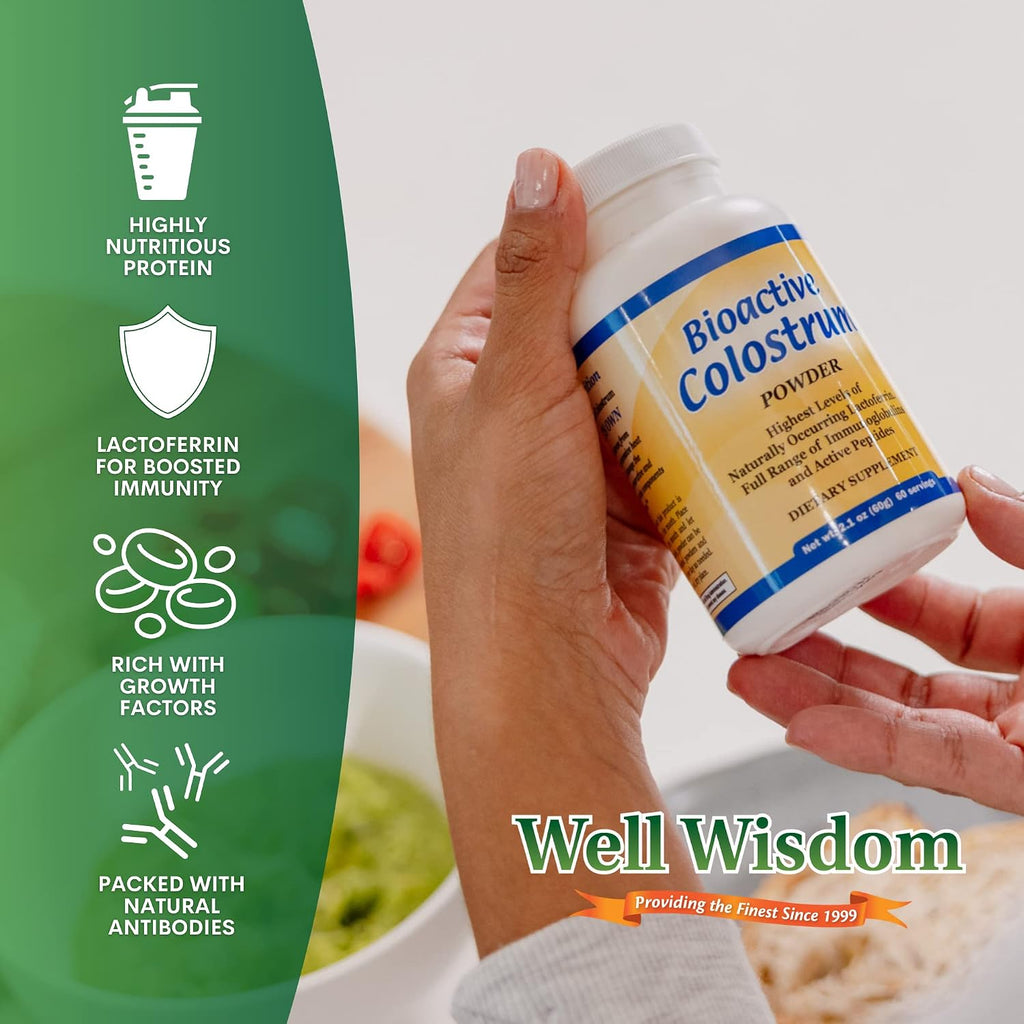 Calostro Bioactivo Well Wisdom 60g Suplemento Bovino en Polvo