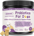 Probióticos para Perros – 6 Billones de UFC y 10 Cepas con Prebióticos, Omega-3, Enzimas Digestivas y Multivitaminas, Masticables Sabor Pato para Salud Digestiva e Inmune, 120 Chews