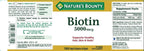Nature's Bounty Biotina 5000 mcg, 150 Cápsulas Blandas (Paquete de 2)