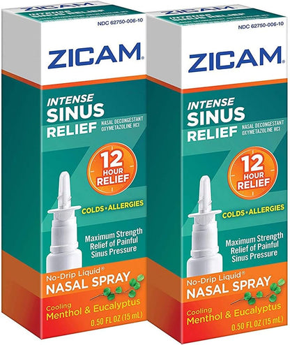Zicam Intense Sinus Relief Spray Nasal Sin Drip, 0.5 oz (Pack de 2) – Image 1