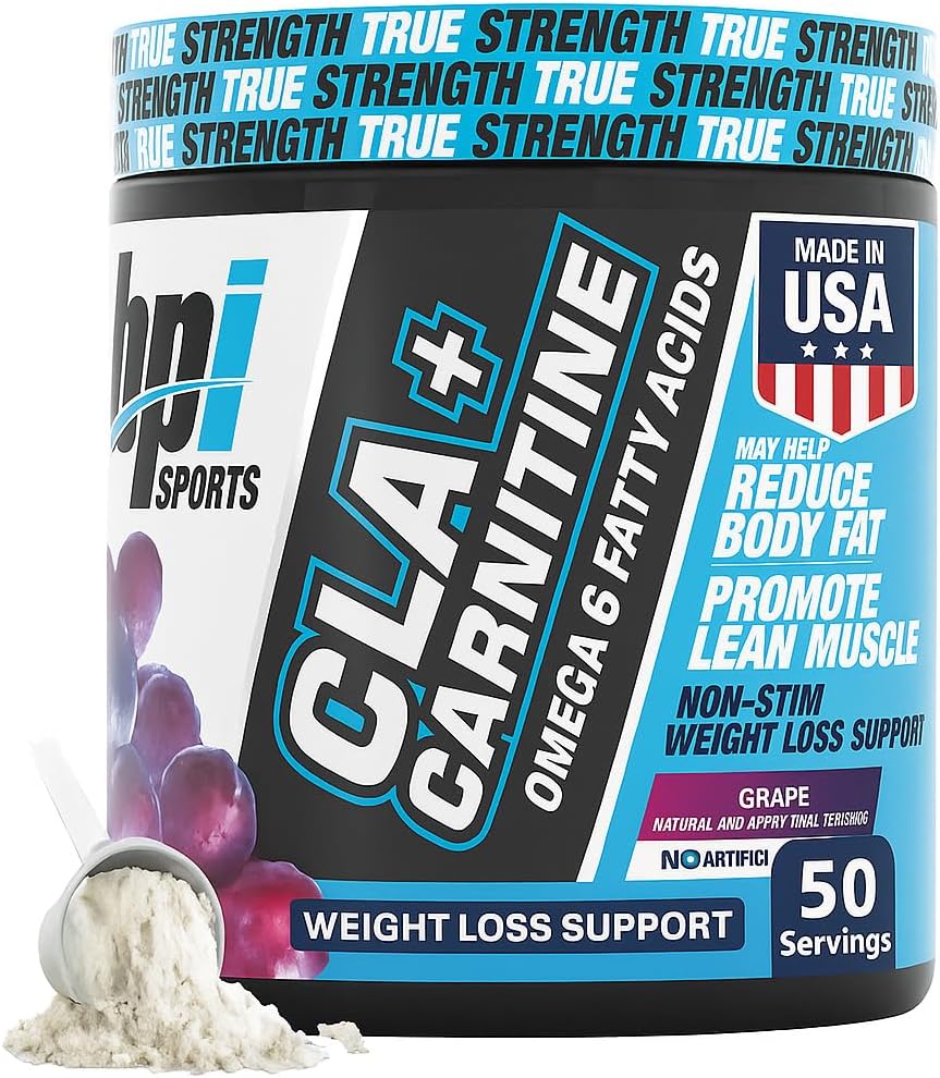 BPI Sports CLA+Carnitine – Suplemento de L-Carnitina y CLA – Sabor Limonada Rosa – 50 Dosis