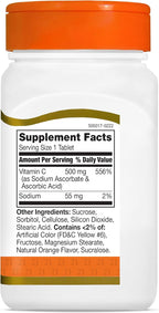 Vitamina C 500 mg Masticable Sabor Naranja - 110 Comprimidos