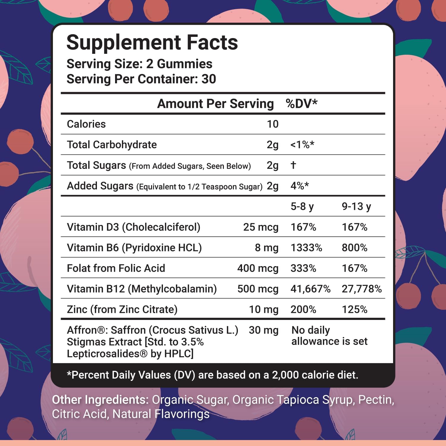 NutriMagic Kids Brain Booster+ 30mg Saffron-Based Multivitamin Gummies for Kids Brain Health Support, Saffron Extract Gummies, Vitamin D3, B6, B12, Zinc, 120x Non-GMO Gummies (2-Pack)