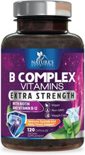 Complejo B-100 Completo con Vitaminas B12, B6, C, Biotina y Folato - 120 Cápsulas