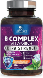 Complejo B-100 Completo con Vitaminas B12, B6, C, Biotina y Folato - 120 Cápsulas