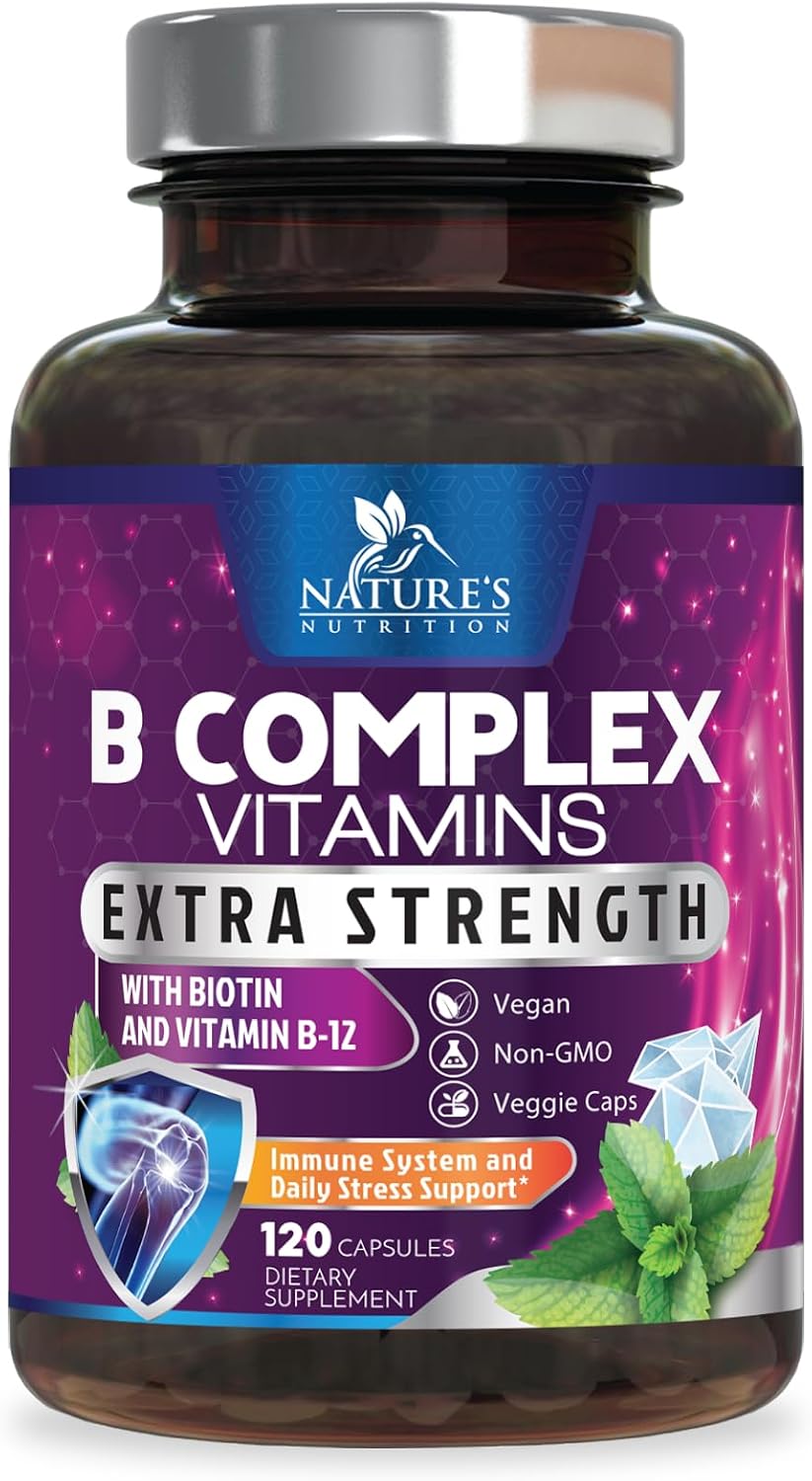 Complejo B-100 Completo con Vitaminas B12, B6, C, Biotina y Folato - 120 Cápsulas