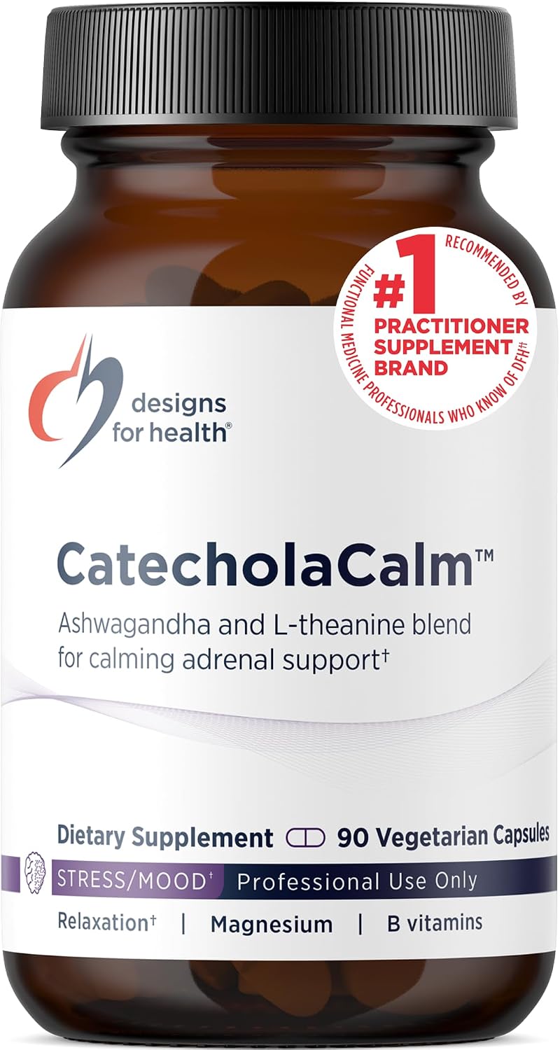 Designs for Health CatecholaCalm - Suplemento con Hierbas Adaptogénicas y Vitaminas para el Estado de Ánimo y la Calma (90 Cápsulas)