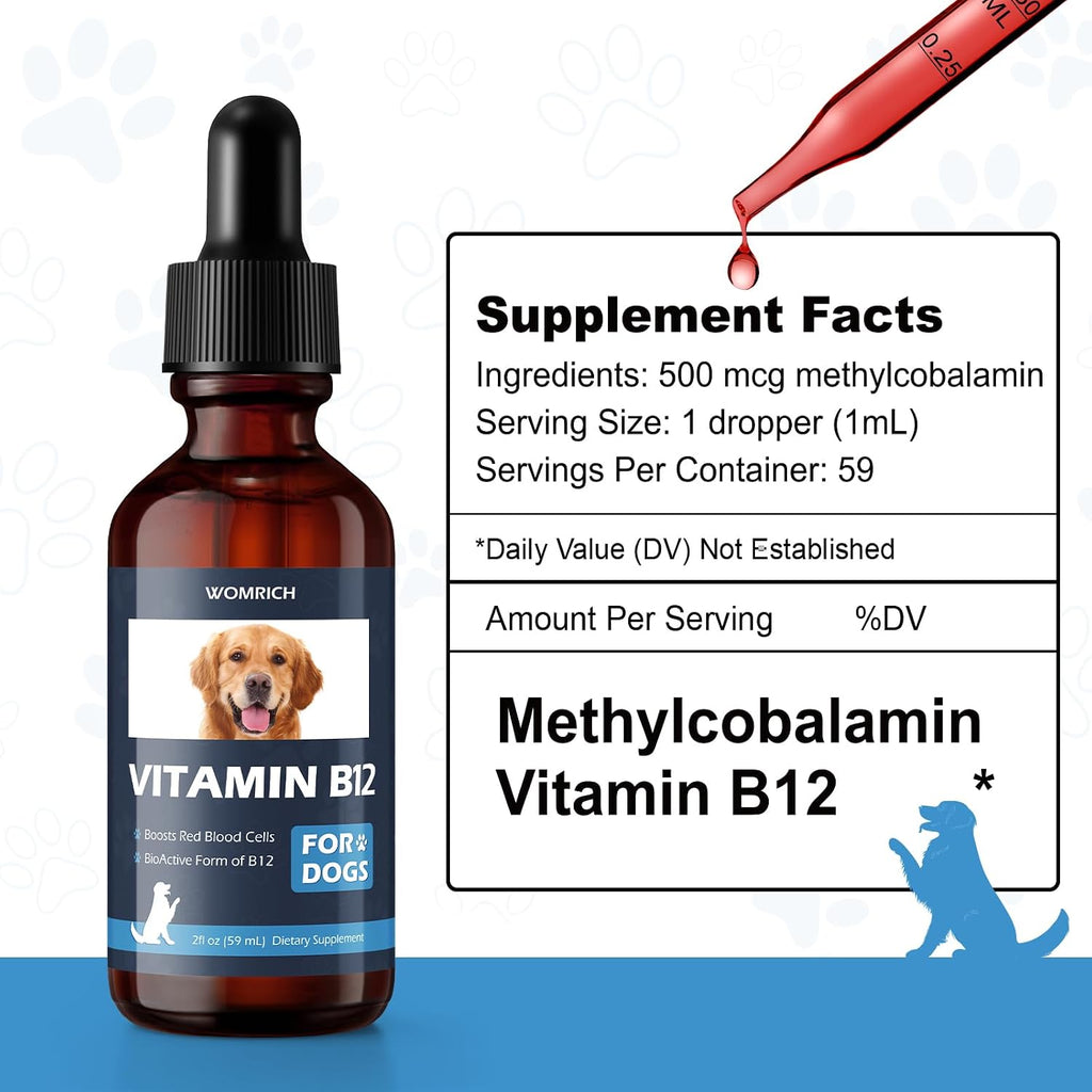 Vitamina B12 para Perros con Metilcobalamina | Estimulante del Apetito y Apoyo Energético | 60 ml