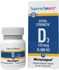 Superior Source Vitamina D3 5000 UI - 100 Tabletas Sublinguales de Disolución Rápida