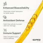 Aurora Nutrascience Vitamina C Liposomal Líquida - 1000 mg, 30 Sobres Monodosis, Sabor Naranja