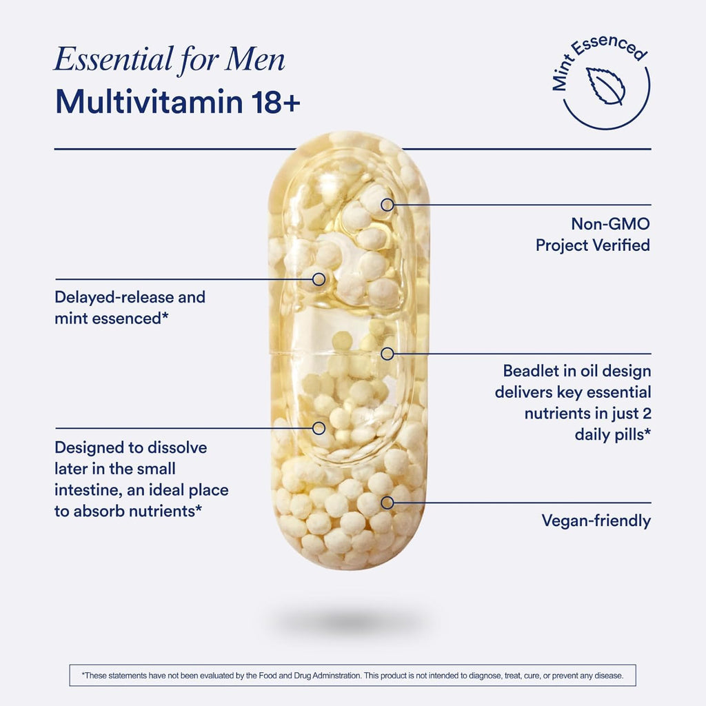 Ritual Multivitamínico para Hombres 18+ - Zinc, D3, B12, A, K2 - 60 Cápsulas (30 Dosis) - Vegano