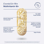 Ritual Multivitamínico para Hombres 18+ - Zinc, D3, B12, A, K2 - 60 Cápsulas (30 Dosis) - Vegano