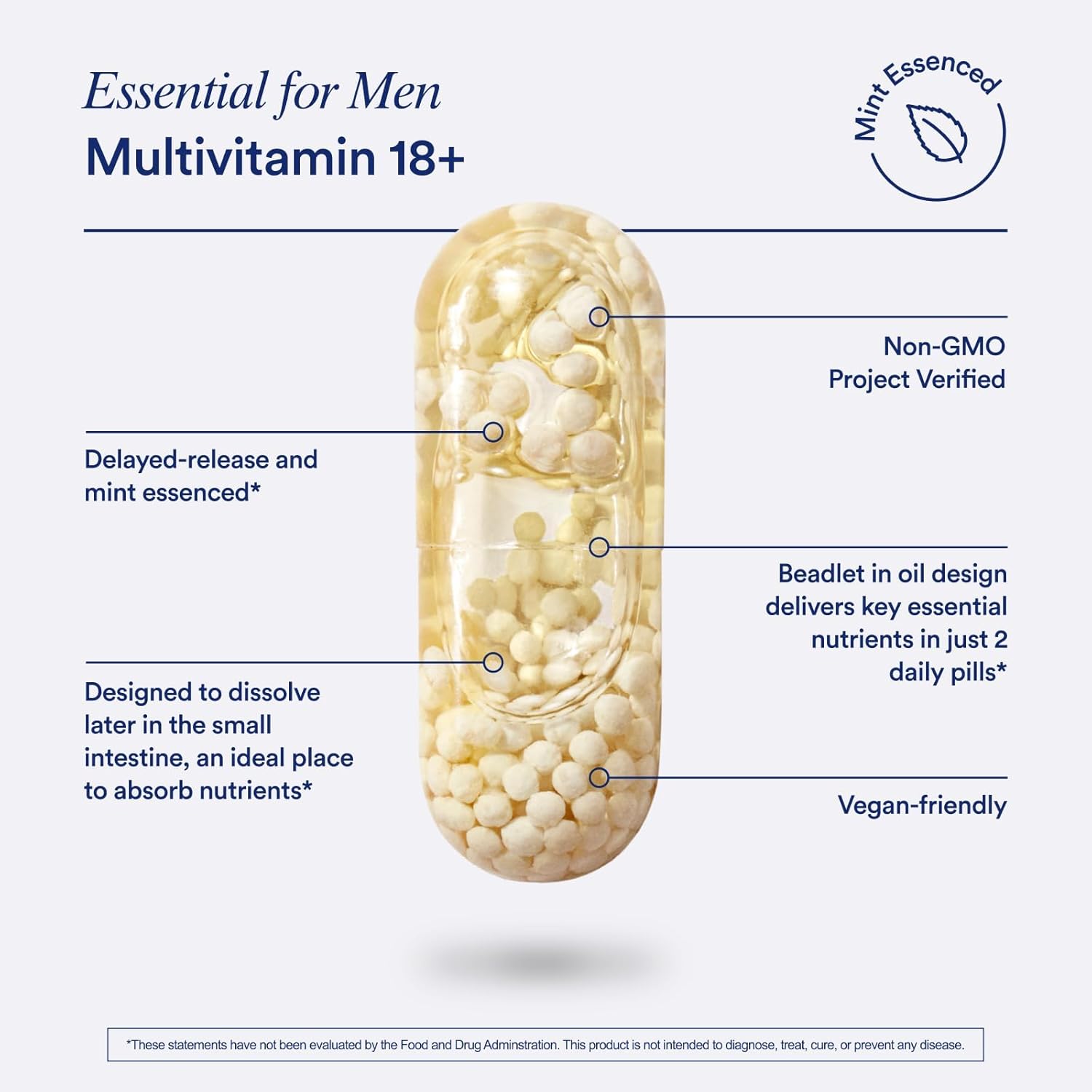 Ritual Multivitamínico para Hombres 18+ - Zinc, D3, B12, A, K2 - 60 Cápsulas (30 Dosis) - Vegano