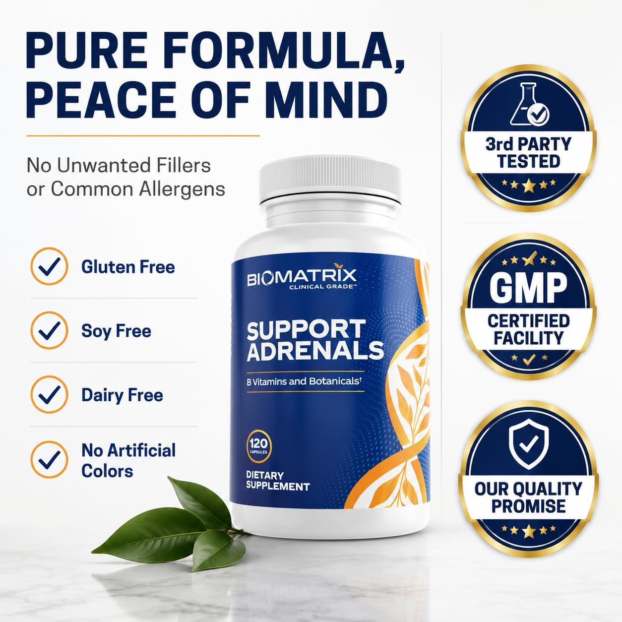 BioMatrix Complejo B con Adaptógenos, Cortisol y 5-MTHF | 120 Cápsulas Veganas