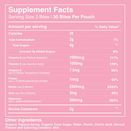 Pretty Thing Colostrum Bites para Mujer – 1g – Folato: Contribuye al funcionamiento normal del sistema inmunitario. – Image 6